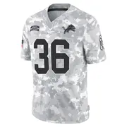 Arctic Camo Youth Chuck Clark Detroit Lions Limited 2024 Salute to Service Jersey