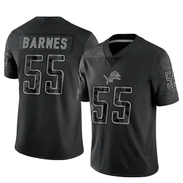 Black Men's Derrick Barnes Detroit Lions Limited Reflective Jersey