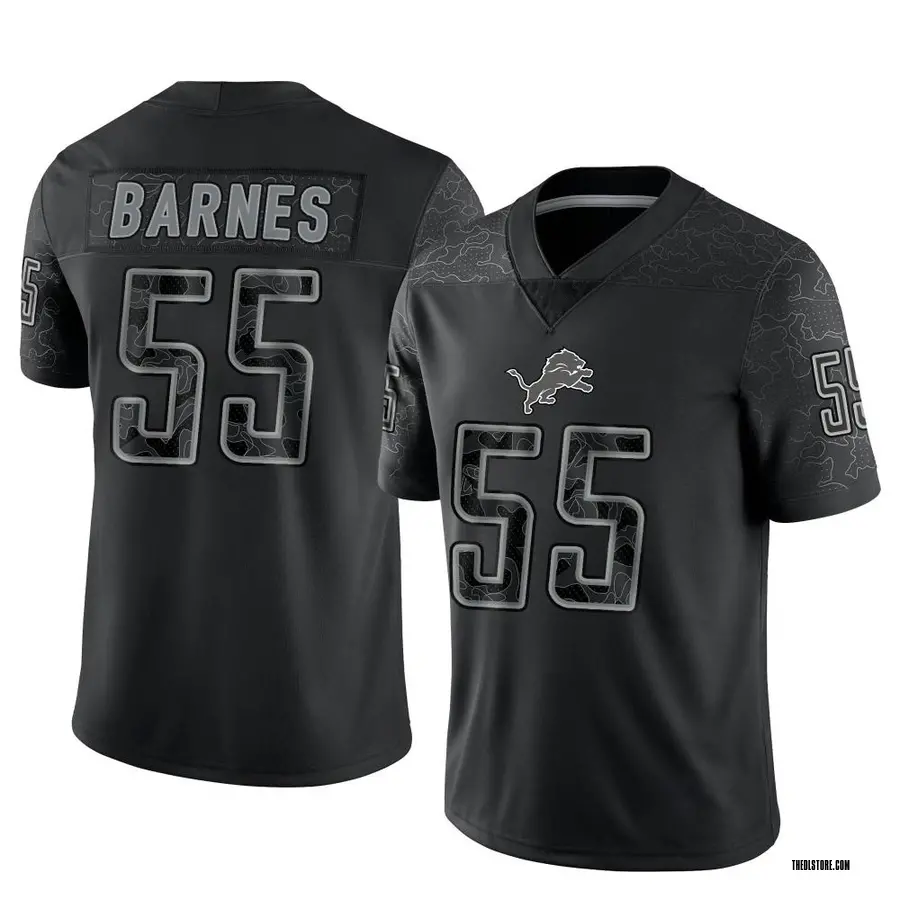Black Men's Derrick Barnes Detroit Lions Limited Reflective Jersey