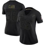 Black Women's Chuck Clark Detroit Lions Limited 2020 Salute To Service Jersey