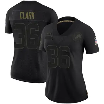 Black Women's Chuck Clark Detroit Lions Limited 2020 Salute To Service Jersey