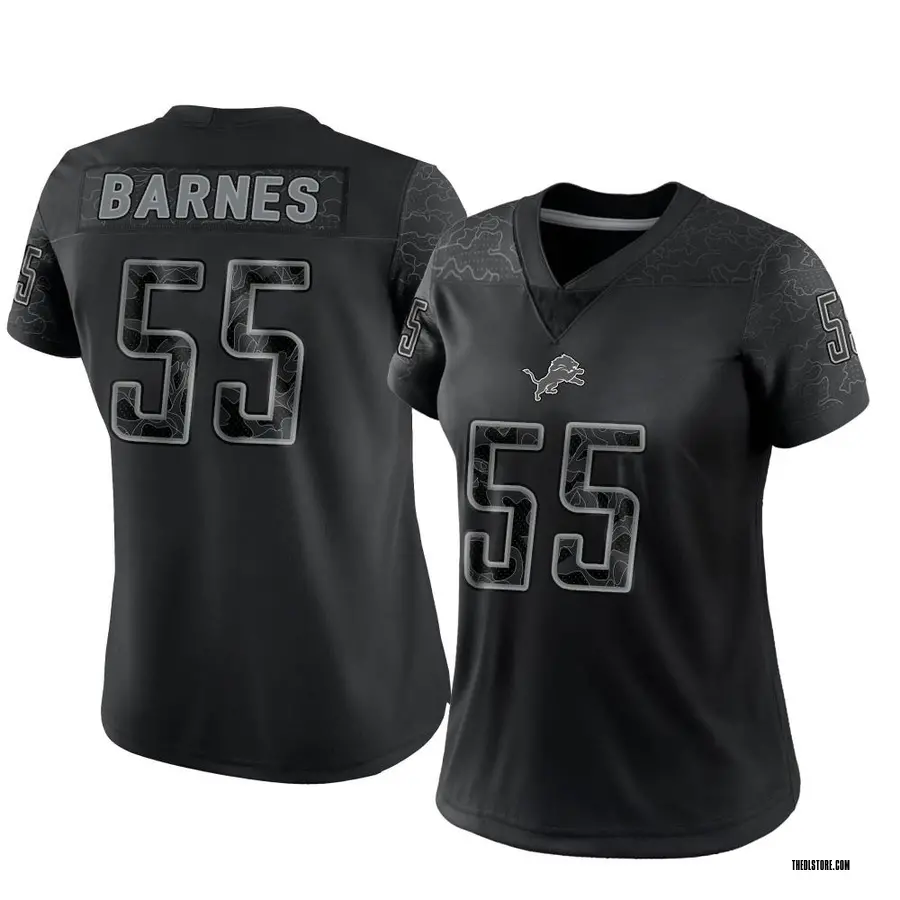 Black Women's Derrick Barnes Detroit Lions Limited Reflective Jersey