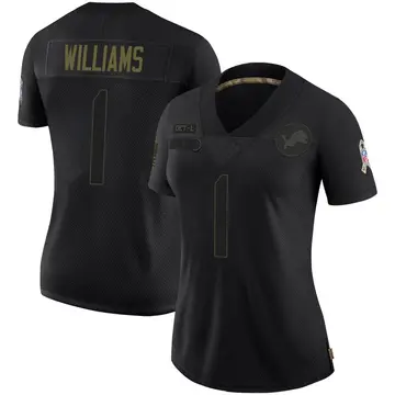 Black Women's Jameson Williams Detroit Lions Limited 2020 Salute To Service Jersey