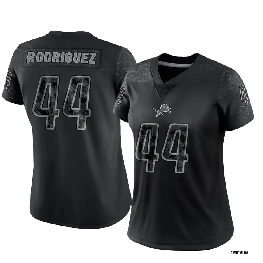 Black Women's Malcolm Rodriguez Detroit Lions Limited Reflective Jersey