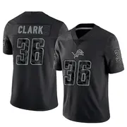 Black Youth Chuck Clark Detroit Lions Limited Reflective Jersey