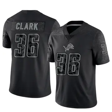 Black Youth Chuck Clark Detroit Lions Limited Reflective Jersey
