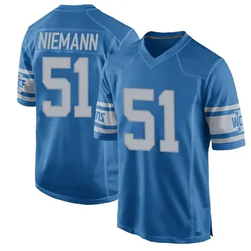 Blue Men's Ben Niemann Detroit Lions Game Throwback Vapor Untouchable Jersey