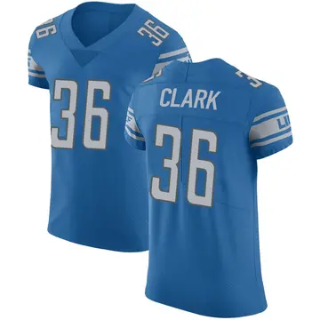 Blue Men's Chuck Clark Detroit Lions Elite Team Color Vapor Untouchable Jersey