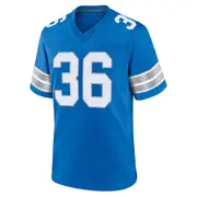 Blue Men's Chuck Clark Detroit Lions Game 2nd Jersey