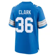 Blue Men's Chuck Clark Detroit Lions Game 2nd Jersey