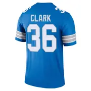 Blue Men's Chuck Clark Detroit Lions Legend 2nd Jersey