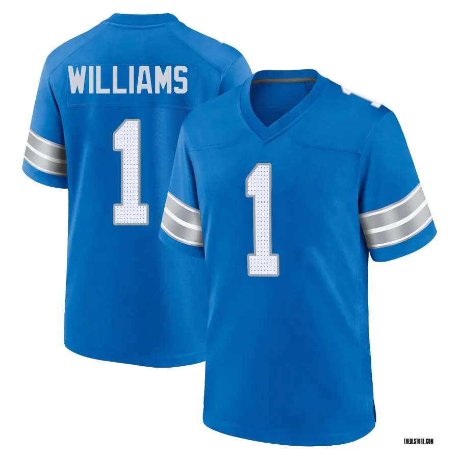 Blue Men's Jameson Williams Detroit Lions Game 2nd Jersey