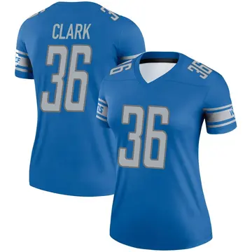 Blue Women's Chuck Clark Detroit Lions Legend Jersey