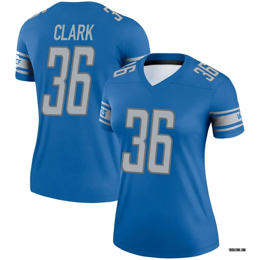 Blue Women's Chuck Clark Detroit Lions Legend Jersey