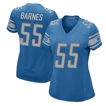 Blue Women's Derrick Barnes Detroit Lions Game Team Color Jersey