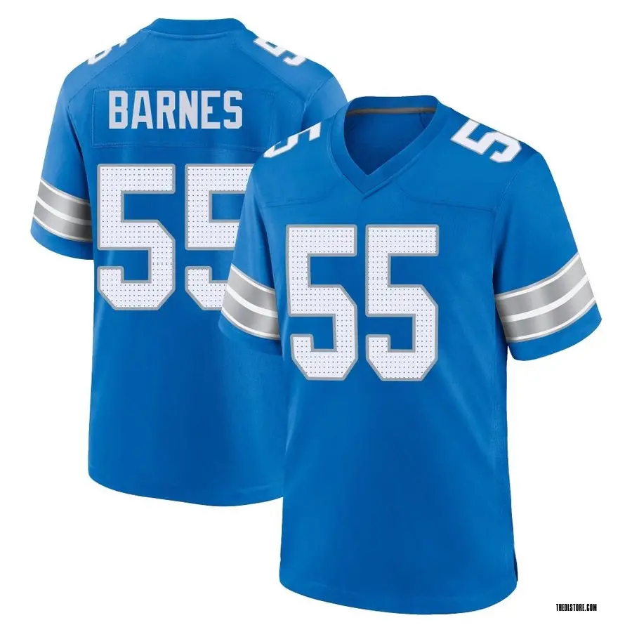 Blue Youth Derrick Barnes Detroit Lions Game 2nd Jersey