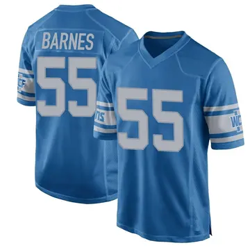 Blue Youth Derrick Barnes Detroit Lions Game Throwback Vapor Untouchable Jersey
