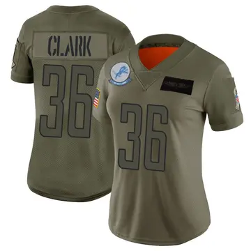 Camo Women's Chuck Clark Detroit Lions Limited 2019 Salute to Service Jersey