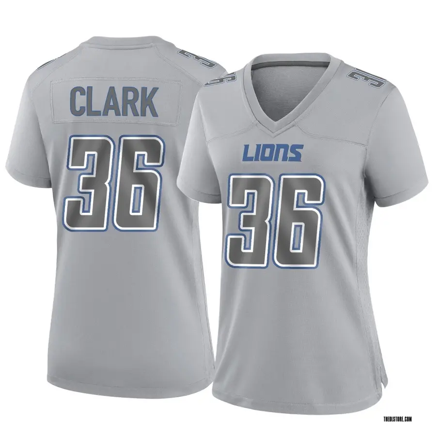 Gray Women's Chuck Clark Detroit Lions Game Atmosphere Fashion Jersey