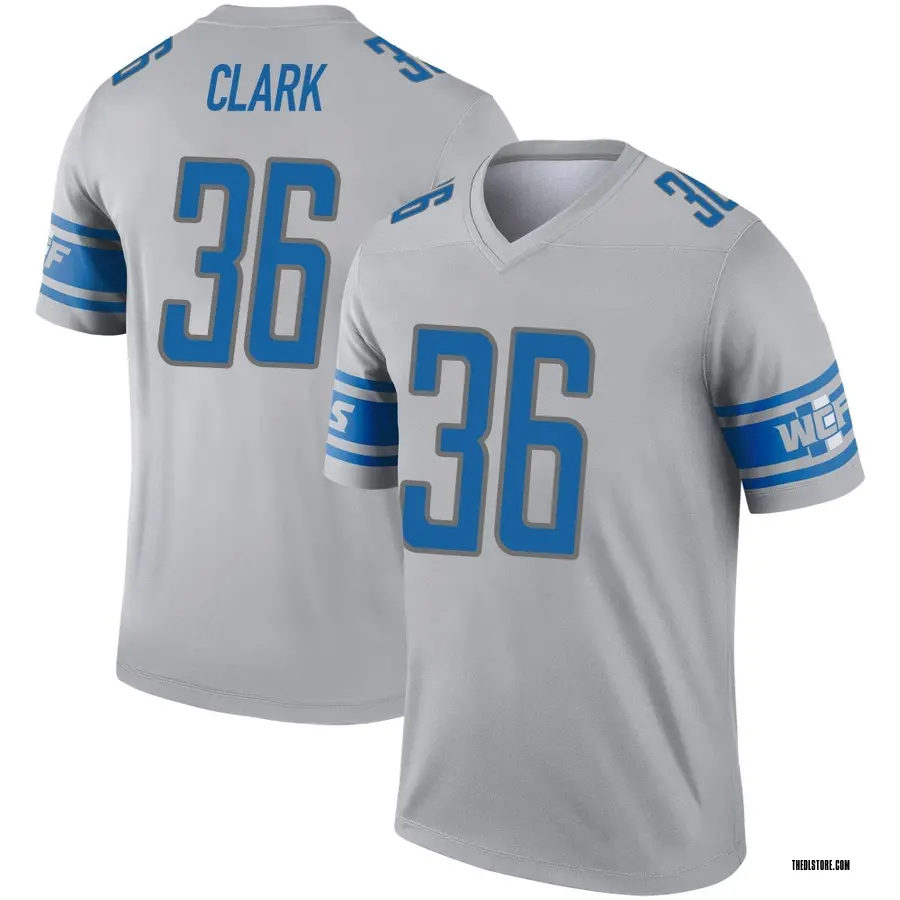 Gray Youth Chuck Clark Detroit Lions Legend Inverted Jersey