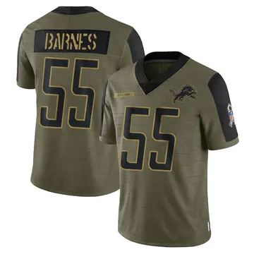 Olive Men's Derrick Barnes Detroit Lions Limited 2021 Salute To Service Jersey