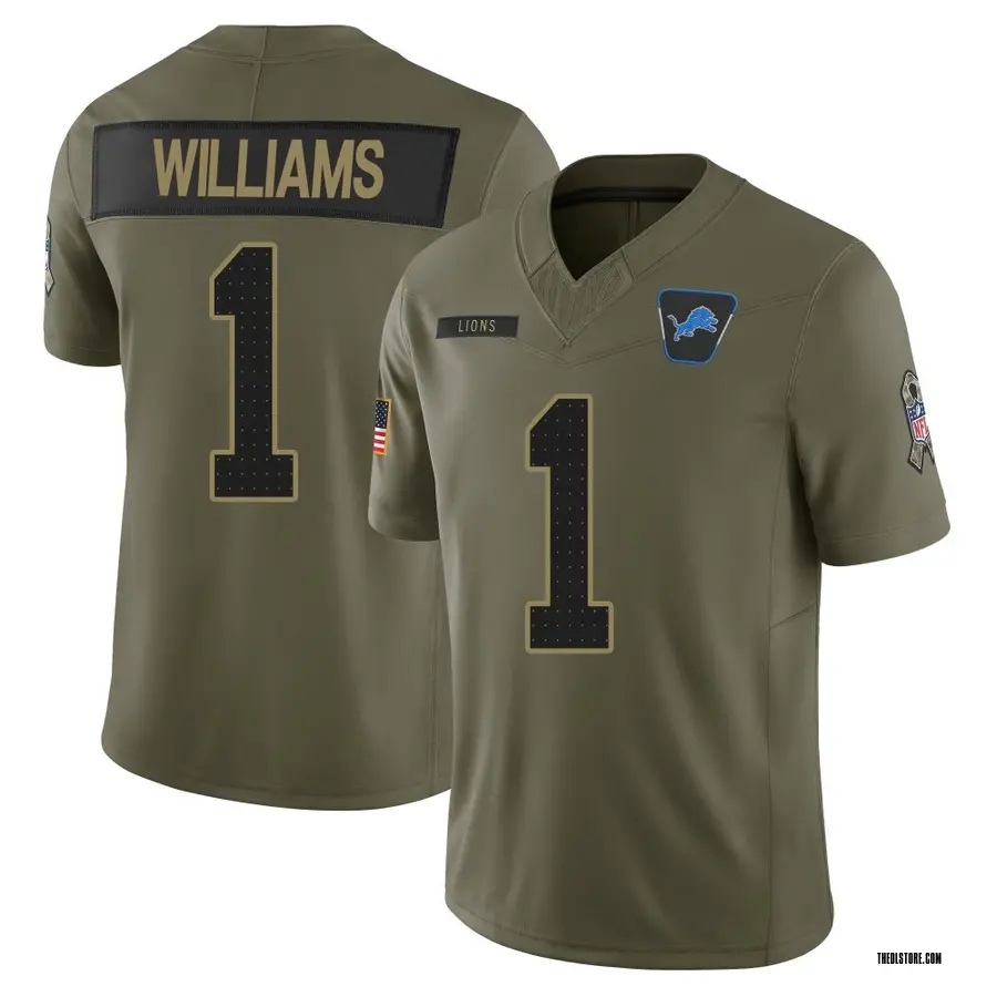 Olive Men's Jameson Williams Detroit Lions Limited 2025 Salute to Service Jersey
