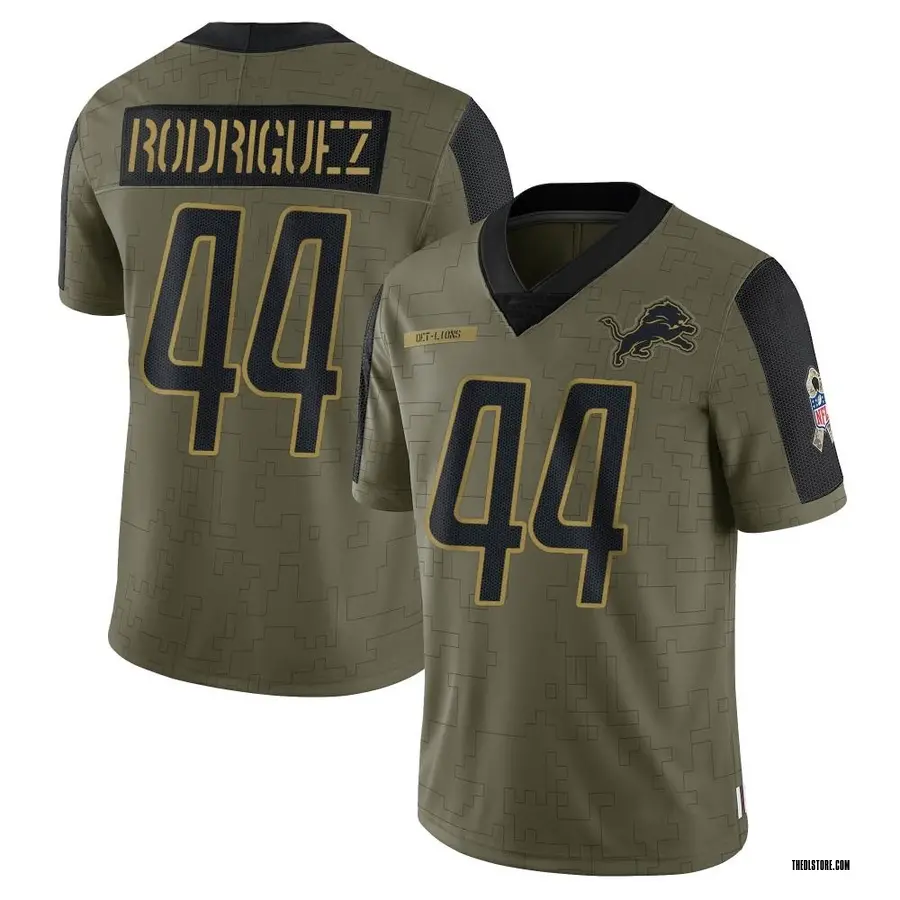 Olive Men's Malcolm Rodriguez Detroit Lions Limited 2021 Salute To Service Jersey