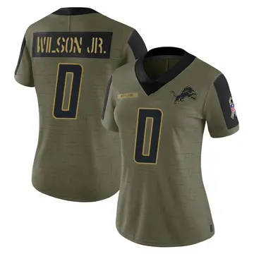 Olive Women's Cedrick Wilson Jr. Detroit Lions Limited 2021 Salute To Service Jersey