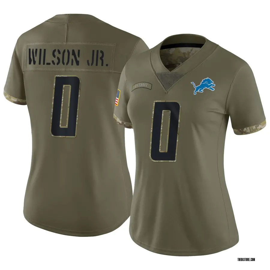Olive Women's Cedrick Wilson Jr. Detroit Lions Limited 2022 Salute To Service Jersey