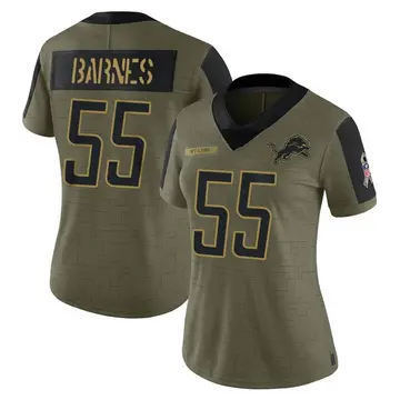 Olive Women's Derrick Barnes Detroit Lions Limited 2021 Salute To Service Jersey