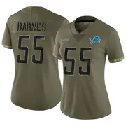 Olive Women's Derrick Barnes Detroit Lions Limited 2022 Salute To Service Jersey