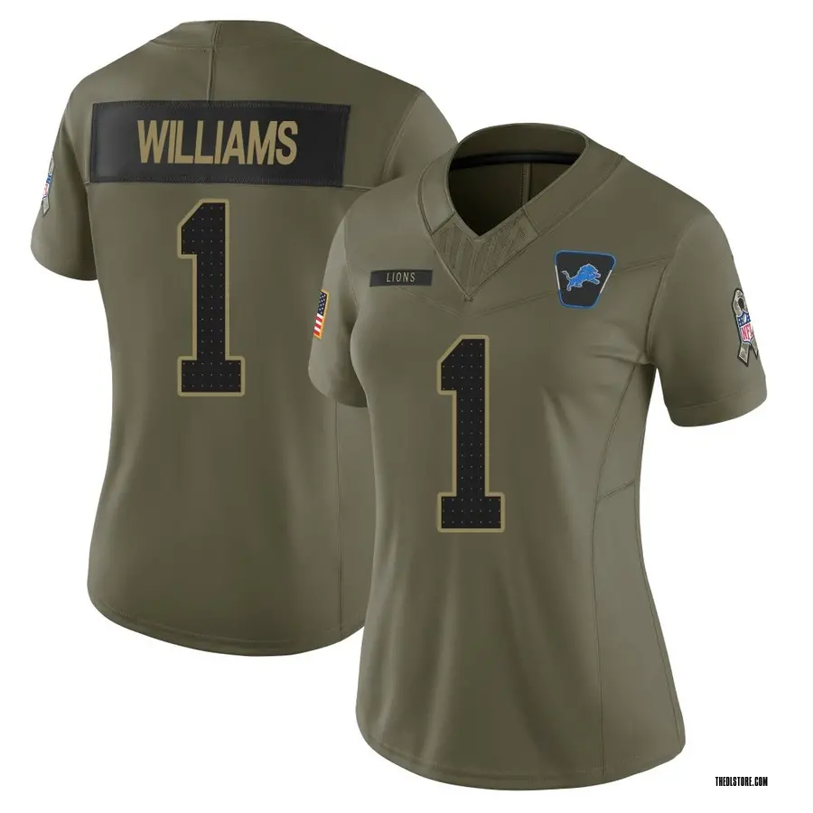 Olive Women's Jameson Williams Detroit Lions Limited 2025 Salute to Service Jersey