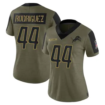 Olive Women's Malcolm Rodriguez Detroit Lions Limited 2021 Salute To Service Jersey