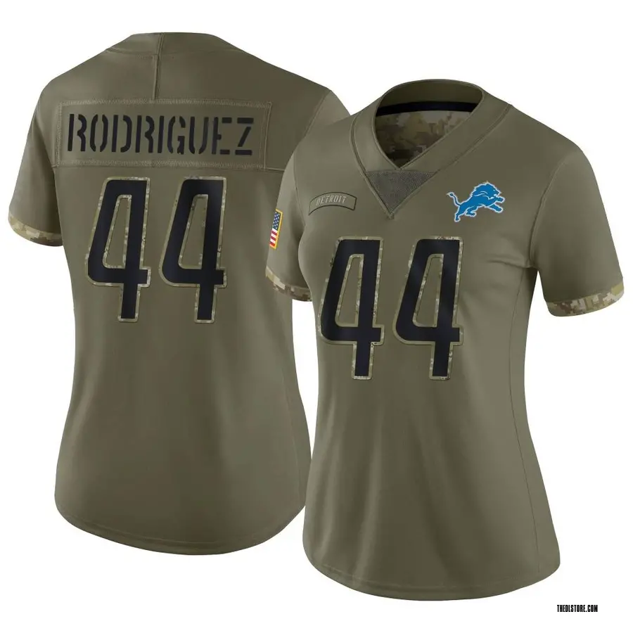Olive Women's Malcolm Rodriguez Detroit Lions Limited 2022 Salute To Service Jersey
