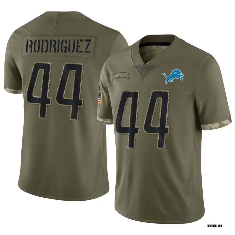 Olive Youth Malcolm Rodriguez Detroit Lions Limited 2022 Salute To Service Jersey