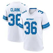 White Men's Chuck Clark Detroit Lions Game 2nd Jersey