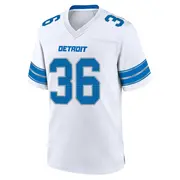 White Men's Chuck Clark Detroit Lions Game 2nd Jersey