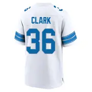 White Men's Chuck Clark Detroit Lions Game 2nd Jersey