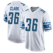White Men's Chuck Clark Detroit Lions Game Jersey