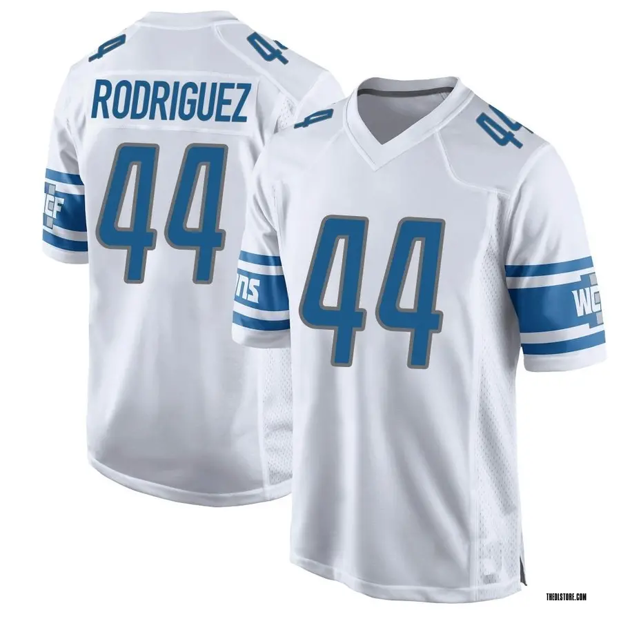 White Men's Malcolm Rodriguez Detroit Lions Game Jersey