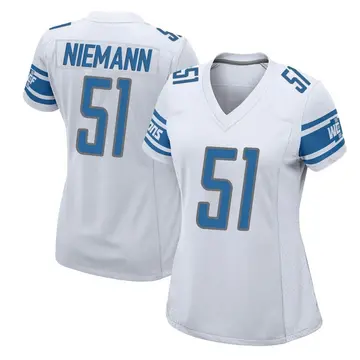White Women's Ben Niemann Detroit Lions Game Jersey