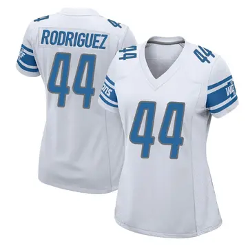 White Women's Malcolm Rodriguez Detroit Lions Game Jersey