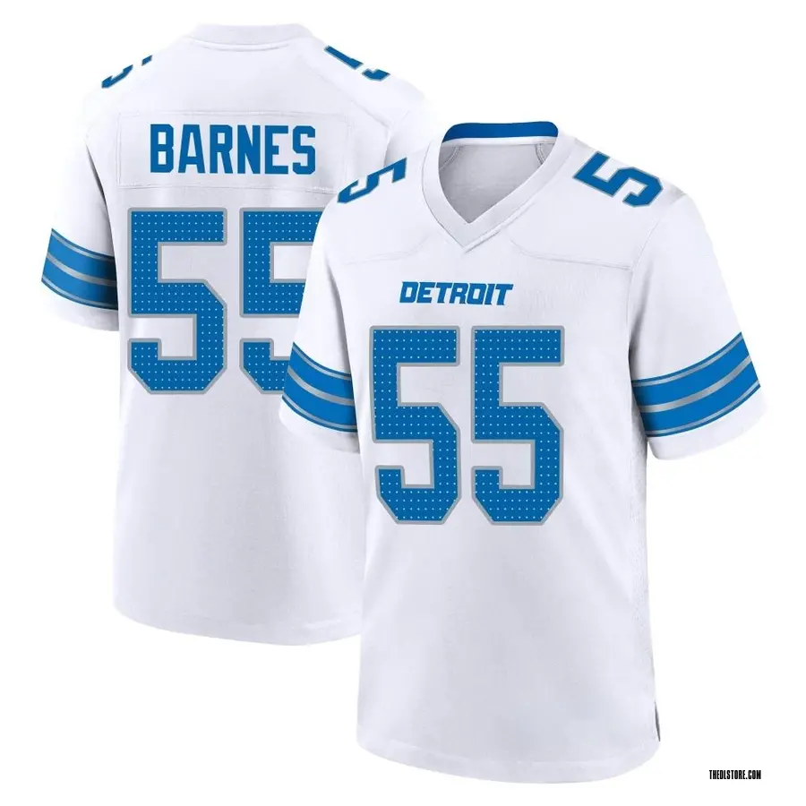 White Youth Derrick Barnes Detroit Lions Game 2nd Jersey
