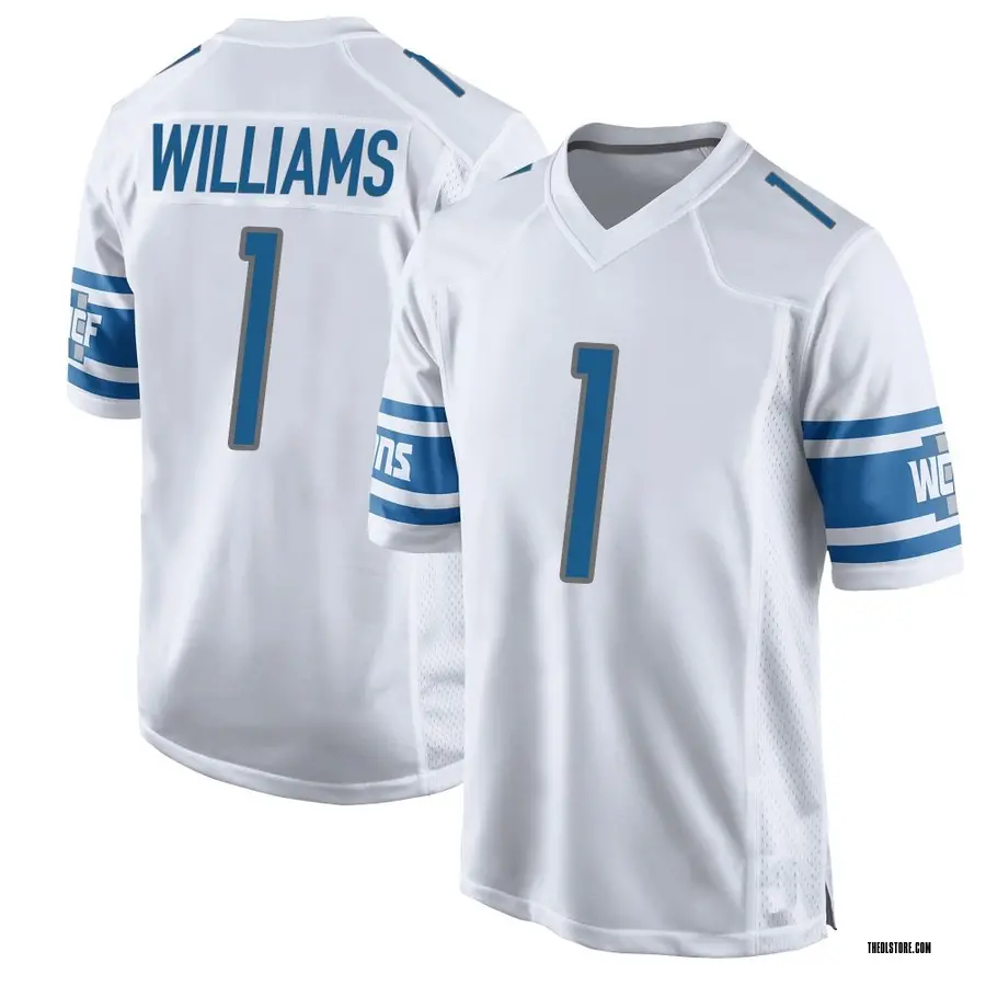 White Youth Jameson Williams Detroit Lions Game Jersey